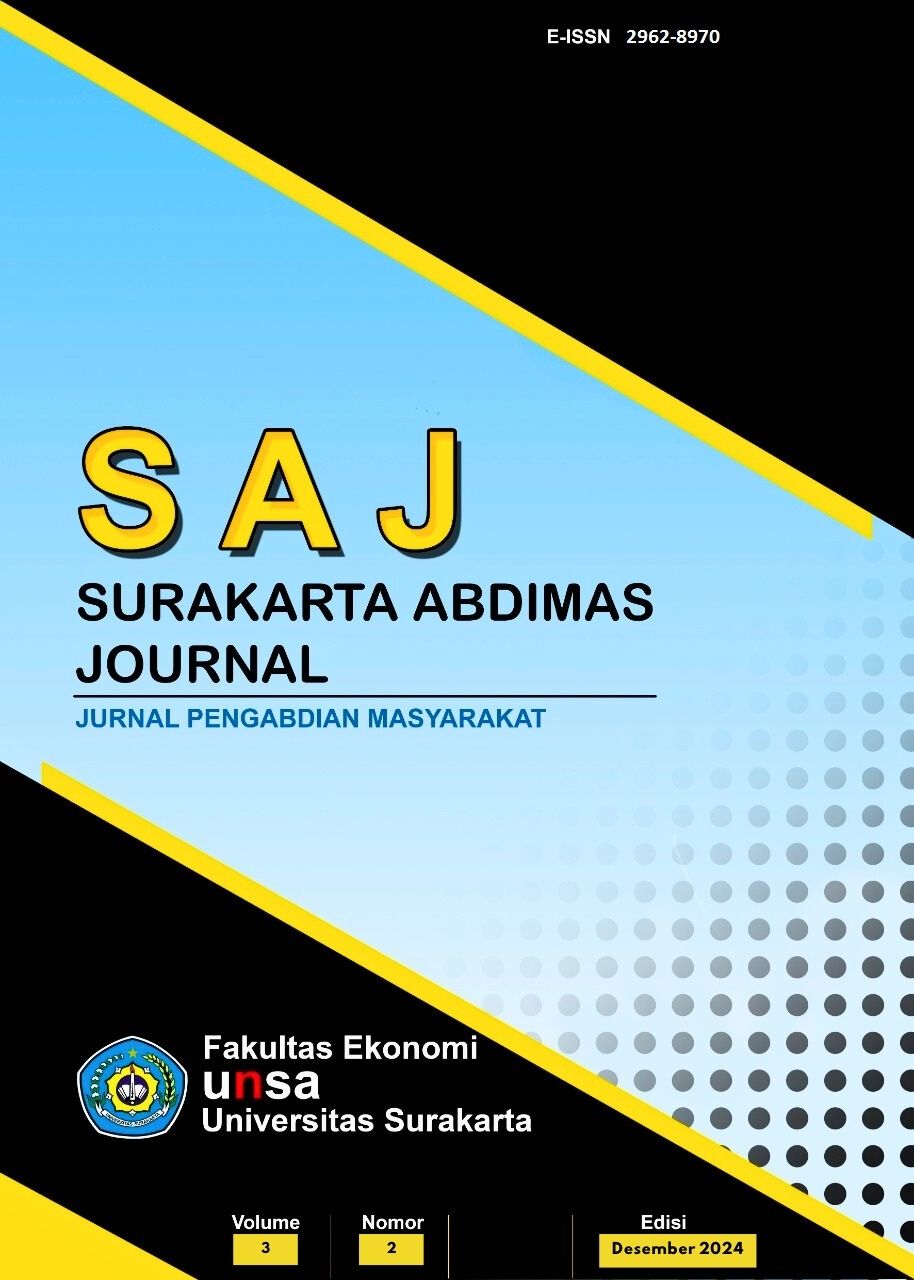 					View Vol. 3 No. 2 (2024): Surakarta Abdimas Journal
				